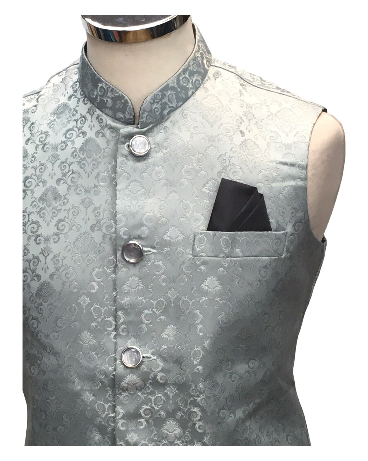 Ice / Light Blue - Rich Suiting Material Mens Indian Waistcoat - Amazing Fit - Great Quality - YD2417 KC 0824 - Prachy Creations