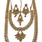 Dark Gold - Antique Gold Finish Choker and Long Necklace set - Bollywood - Weddings - AE2305 KP 0523