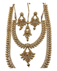 Dark Gold - Antique Gold Finish Choker and Long Necklace set - Bollywood - Weddings - AE2305 KP 0523