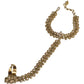 Gold - Antique Finish Panja / Indian Ladies Hand Accessory - Fashion Jewellery - Bollywood - Weddings - JIG495 J 0523