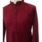 Maroon - Rich Lucknowi Cotton Men's Churidar Kurta Set  -  YD2306 KC 0623