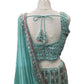 Sea Green - Chiffon Lucknow Lehenga Set - UK Stock - 24h Dispatch - AF2326 TP 0523