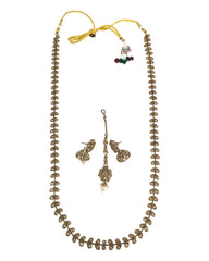 Gold - Antique Gold Finish Long Necklace set - Bollywood - Weddings - NIR795 KT 0523
