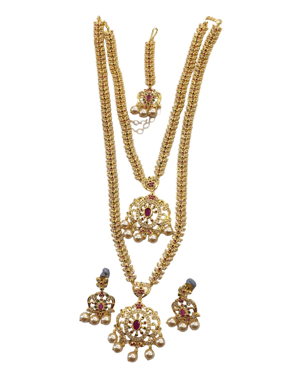 Multi - Gold Finish Double Necklace set - Bollywood - Weddings - MSK41 KH 0523