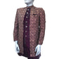 Wine / Maroon - Double Jacket Full Embroidery Sherwani with Trousers -  SHU2305 CP 0523