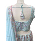 Sky Blue - Chiffon Lucknow Lehenga Set - UK Stock - 24h Dispatch - AF2326 TP 0523