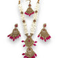 Magenta - Antique Gold Finish Choker Necklace set - Bollywood - Weddings - JIG475 VY 0523