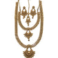 Dark Gold - Antique Gold Finish Choker and Long Necklace set - Bollywood - Weddings - AE2305 KP 0523