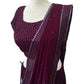 Wine - Chiffon Lucknow Lehenga Set - UK Stock - 24h Dispatch - AF2330 TC 0623