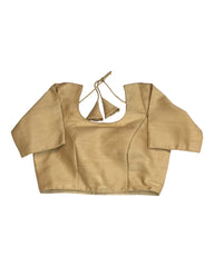 Gold - Plain Dupion Silk Saree blouse - size 32