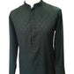Bottle Green - Silky Self Woven Men's Churidar Kurta Set  -  YD2312 KJ 0623