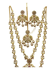 Multi - Gold Finish Double Necklace set - Bollywood - Weddings - MSK35 VT 0523