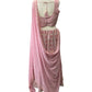 Baby Pink Chiffon Lucknow Lehenga Set - UK Stock - 24h Dispatch - AF2326 TP 0523