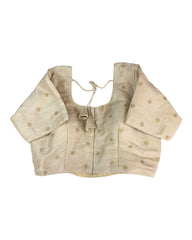 Light Gold - Dupion Silk Saree / Lehenga blouse - With Cups - Margin to loosen - UK Stock - AF2336 A 0623