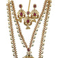 Multi - Gold Finish Double Necklace set - Bollywood - Weddings - MSK37 VT 0523