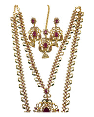 Multi - Gold Finish Double Necklace set - Bollywood - Weddings - MSK37 VT 0523