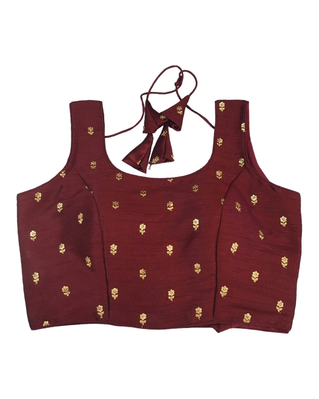 Maroon - Dupion Silk Saree / Lehenga blouse - With Cups - Margin to loosen - UK Stock - AF2337 A 0623