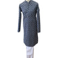 Navy Blue - Digital Print Cotton Men's Churidar Kurta Set  -  YD2312 KJ 0623