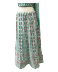 Sea Green - Chiffon Lucknow Lehenga Set - UK Stock - 24h Dispatch - AF2326 TP 0523