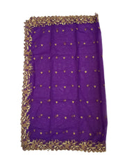 Ladies Net Dupatta / Scarf with Gold Embroidered Border - Mix N Match -  ASM2301 Pp0723
