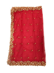 Ladies Net Dupatta / Scarf with Gold Embroidered Border - Mix N Match -  ASM2301 Pp0723