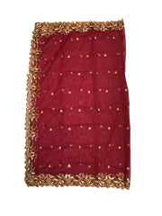 Ladies Net Dupatta / Scarf with Gold Embroidered Border - Mix N Match -  ASM2301 Pp0723