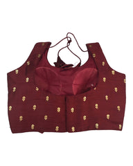 Maroon - Dupion Silk Saree / Lehenga blouse - With Cups - Margin to loosen - UK Stock - AF2337 A 0623