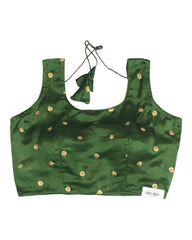 Green - Silky Saree / Lehenga blouse - With Cups - Margin to loosen - UK Stock - AF2333 H 0623