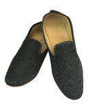Black - Very comfortable Self Woven Loafer style Mojri - Indian Mens shoes - Mojari, Khossay -  YD2305 C
