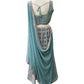 Blue Chiffon Lucknow Lehenga Set - UK Stock - 24h Dispatch - AF2326 TP 0523
