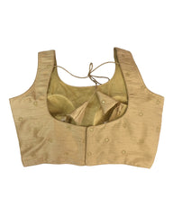 Gold - Dupion Silk Saree / Lehenga blouse - With Cups - Margin to loosen - UK Stock - AF2336 A 0623