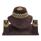 Blue - Antique Gold Finish Choker Necklace set - Bollywood - Weddings - MNA756  KY 0523