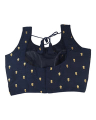 Navy Blue - Dupion Silk Saree / Lehenga blouse - With Cups - Margin to loosen - UK Stock - AF2337 A 0623
