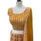 Mustard Yellow Chiffon Lucknow Lehenga Set - UK Stock - 24h Dispatch - AF2326 TP 0523