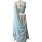 Sky Blue - Chiffon Lucknow Lehenga Set - UK Stock - 24h Dispatch - AF2326 TP 0523