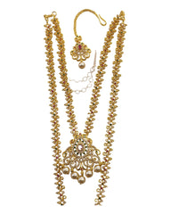 Multi - Gold Finish Double Necklace set - Bollywood - Weddings - MSK38 VT 0523