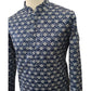 Navy Blue - Digital Print Cotton Men's Churidar Kurta Set  -  YD2312 KJ 0623