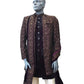 Wine / Maroon - Double Jacket Full Embroidery Sherwani with Trousers -  SHU2305 CP 0523