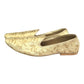 Very comfortable Gold Brocade Loafer style Mojri - Indian Mens shoes - Mojari, Khossay -  YD2208 H