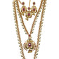 Multi - Gold Finish Double Necklace set - Bollywood - Weddings - MSK37 VT 0523