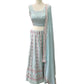 Sky Blue - Chiffon Lucknow Lehenga Set - UK Stock - 24h Dispatch - AF2326 TP 0523