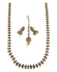 Gold - Antique Gold Finish Long Necklace set - Bollywood - Weddings - NIR795 KT 0523