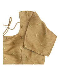 Gold - Embroidered Dupion Silk Saree blouse - size 32