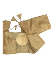 Gold - Plain Dupion Silk Saree blouse - size 32