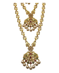 Multi - Gold Finish Double Necklace set - Bollywood - Weddings - MSK35 VT 0523