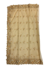 Ladies Net Dupatta / Scarf with Gold Embroidered Border - Mix N Match -  ASM2301 Pp0723