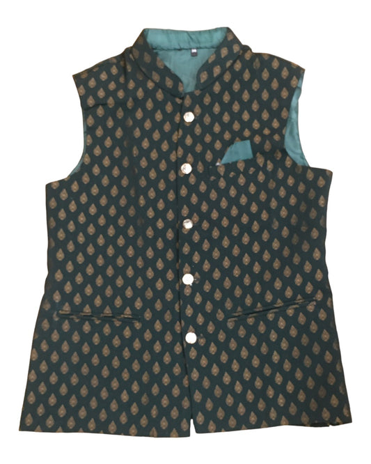 Suiting Material Bottle Green Mens Bollywood Waistcoat YD1924 KA 0523