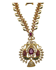 Multi - Gold Finish Double Necklace set - Bollywood - Weddings - MSK37 VT 0523