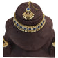 Blue - Antique Gold Finish Choker Necklace set - Bollywood - Weddings - MNA756  KY 0523