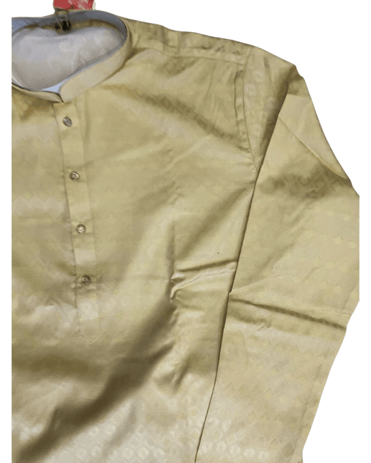 Ivory - Self Woven Brocade Mens Indian Kurta set - UK Stock - Weddings / Walimas , Sangeet, Diwali, Eid, Mehndi / Henna - VEE3115 KC - Prachy Creations